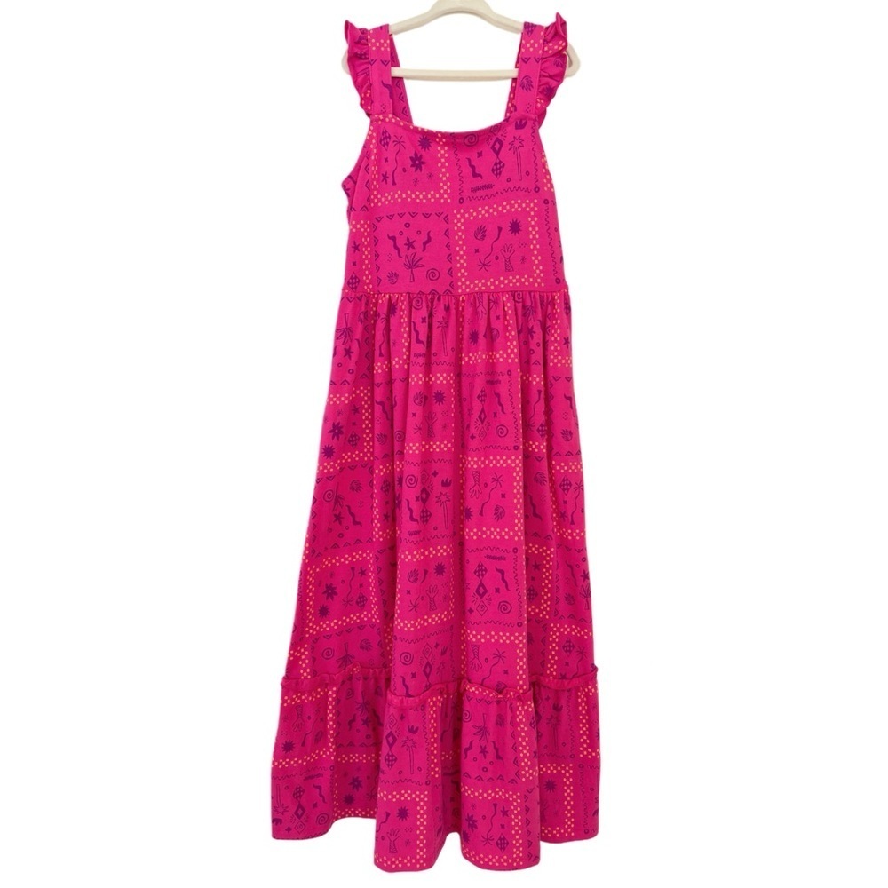 (NWT) Cat & Jack Kids Hot Pink Bandana Print Maxi Dress | Girls M (8)